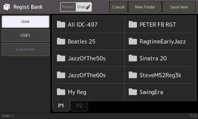 Regist Bank, P1 of User area. Ready for  "Save Here" option